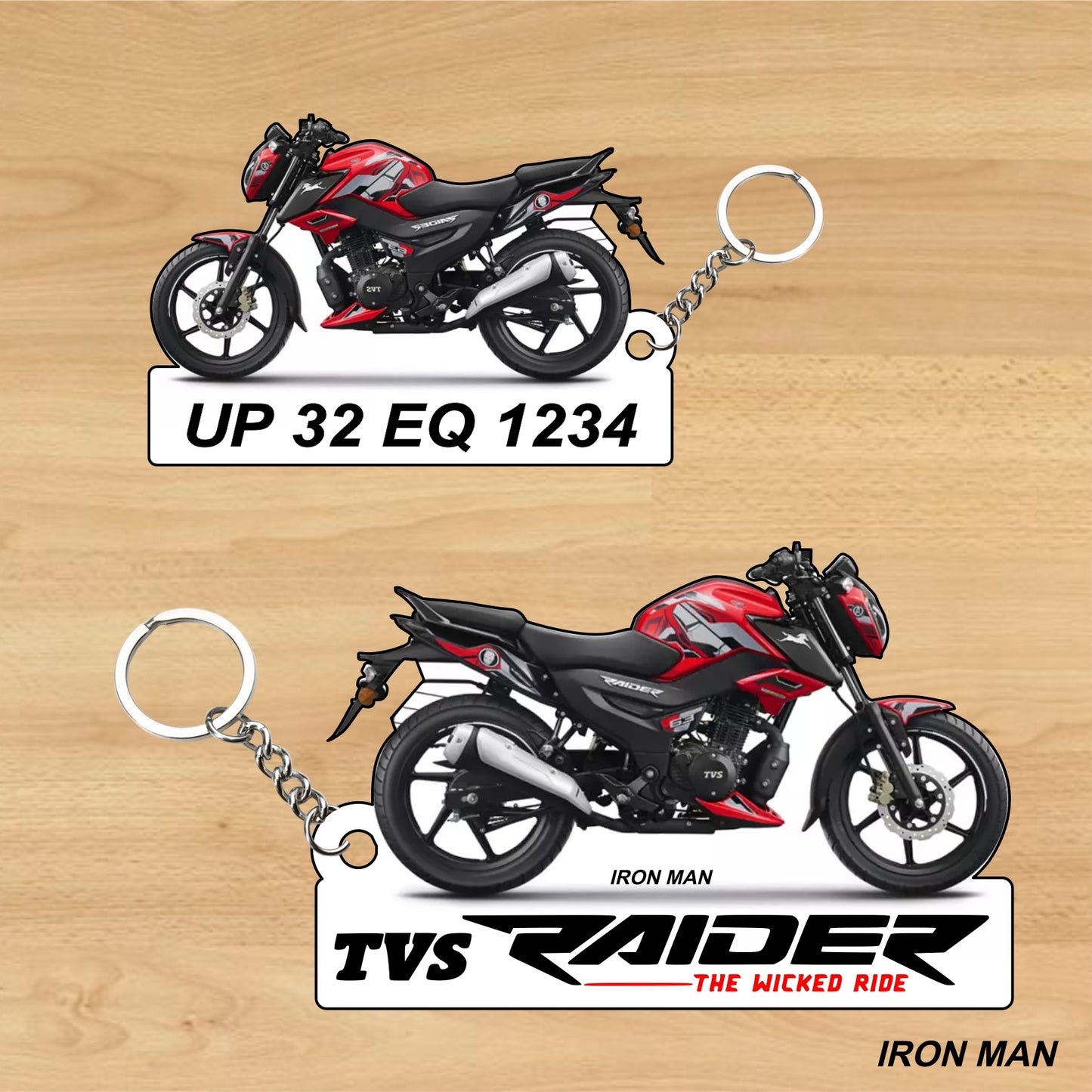 TVS Raider 125 CC - Personalized Two-Sided Sublimation Keychain