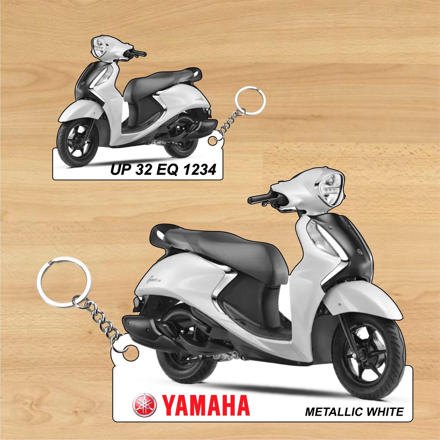 Fascino 125 Fi Hybrid - Personalized Yamaha Two-Sided Sublimation Keychain
