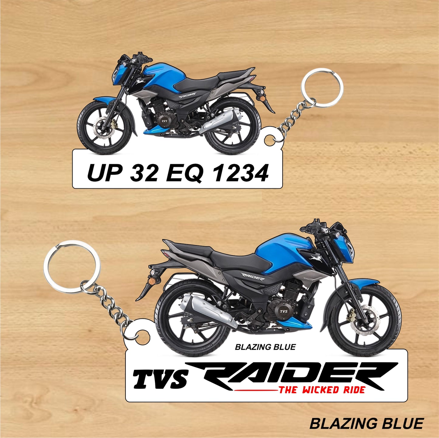 TVS Raider 125 CC - Personalized Two-Sided Sublimation Keychain
