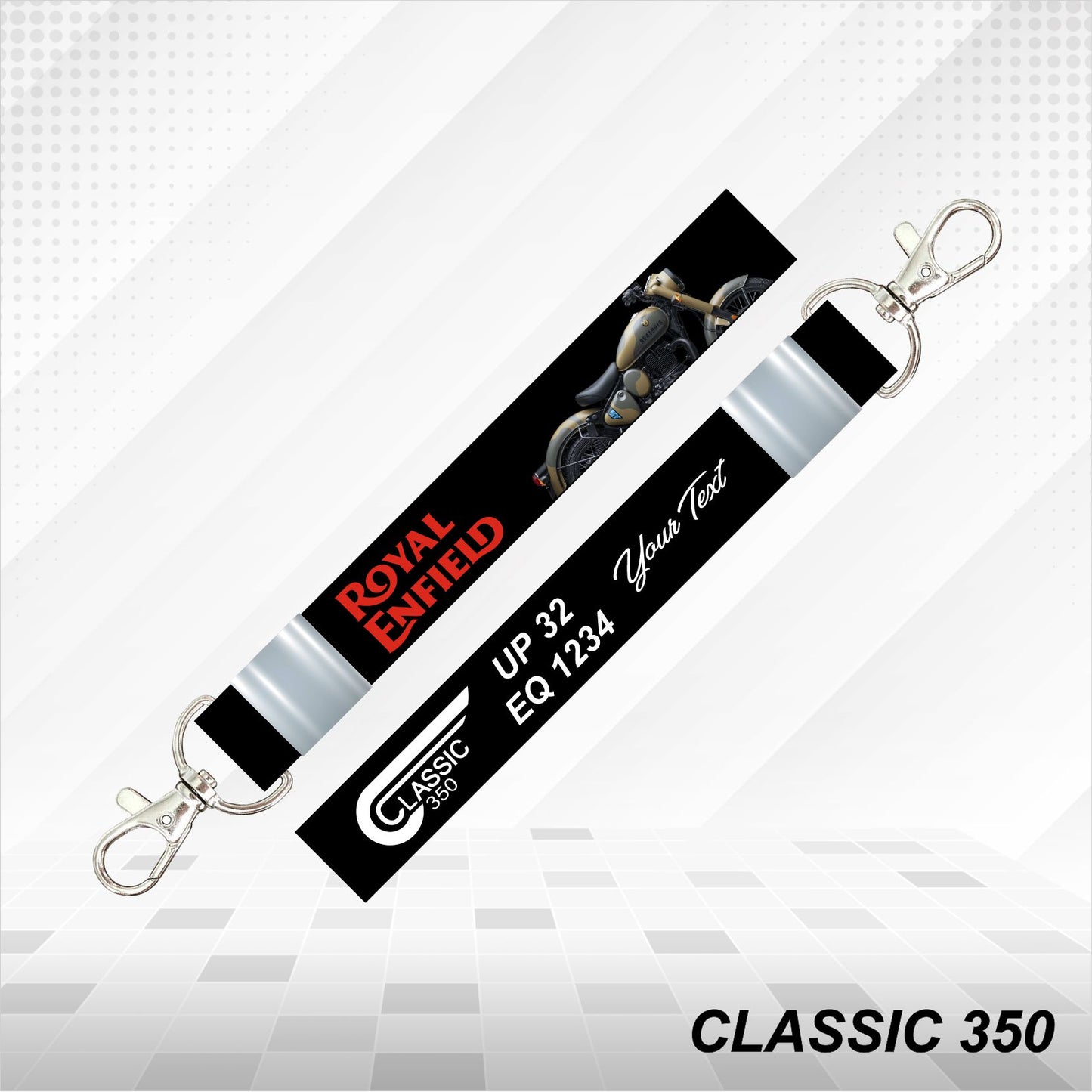 Classic 350 - 2024 - Personalized Printed Lanyard keychain Holder Multicolored (20mm)