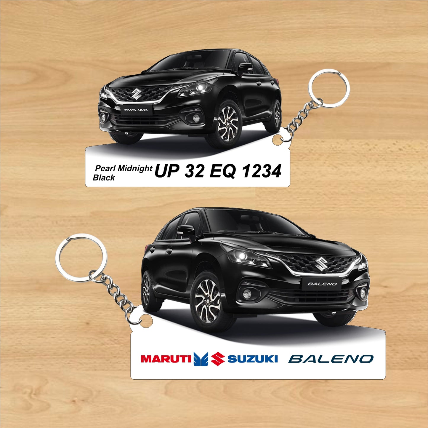 Baleno - Personalized Maruti Suzuki Two-Sided Sublimation Keychain