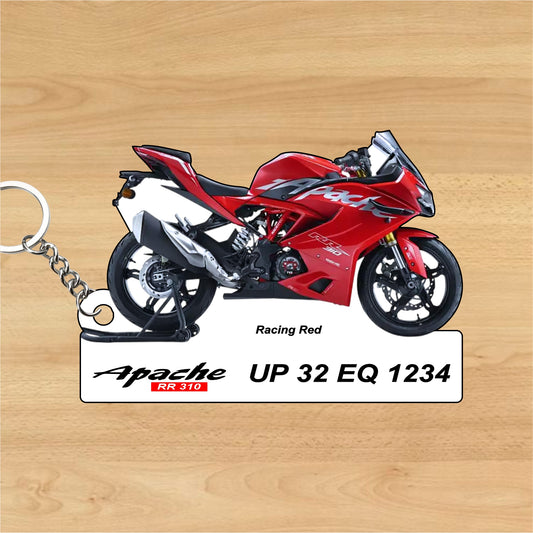Apache RR 310 - Personalized TVS Keychain - Wood, Acrylic, Metal Printed