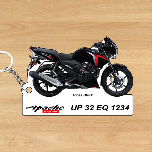 Apache RTR 160 - Personalized TVS Keychain - Wood, Acrylic, Metal Printed
