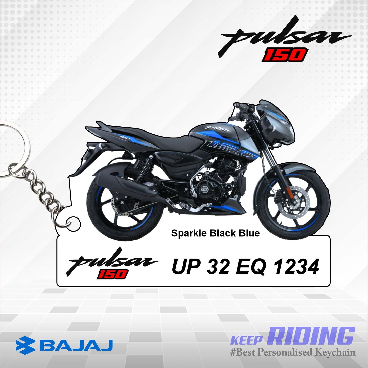 Pulsar 150 - Personalized Bajaj Keychain - Wood, Acrylic, Metal Printed