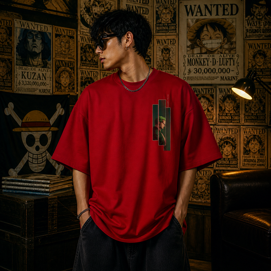 Zoro Anime Oversized T-Shirt | Oversized | Cotton Bio Wash - Graphic Printed T-shirt