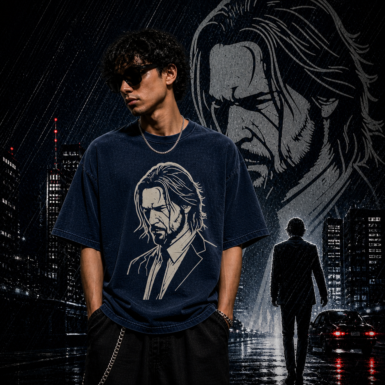 John Wick | Cotton Bio Wash - Graphic Printed T-shirt