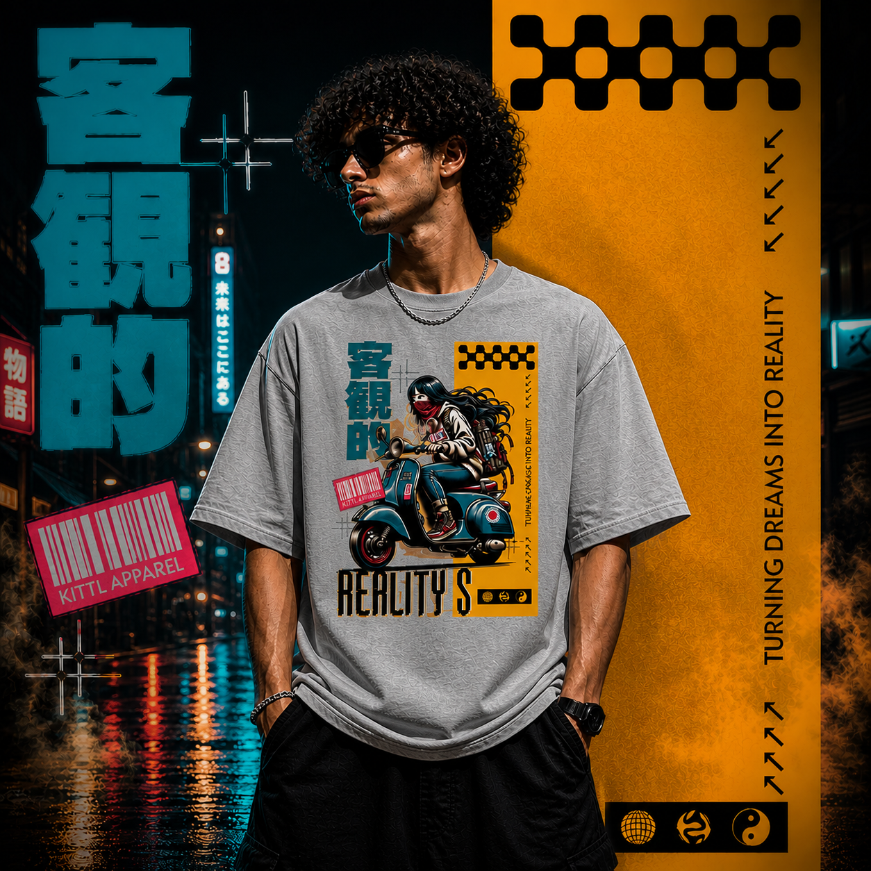 Motorcycle Woman Vectors | Cotton Bio Wash - Graphic Printed T-shirt