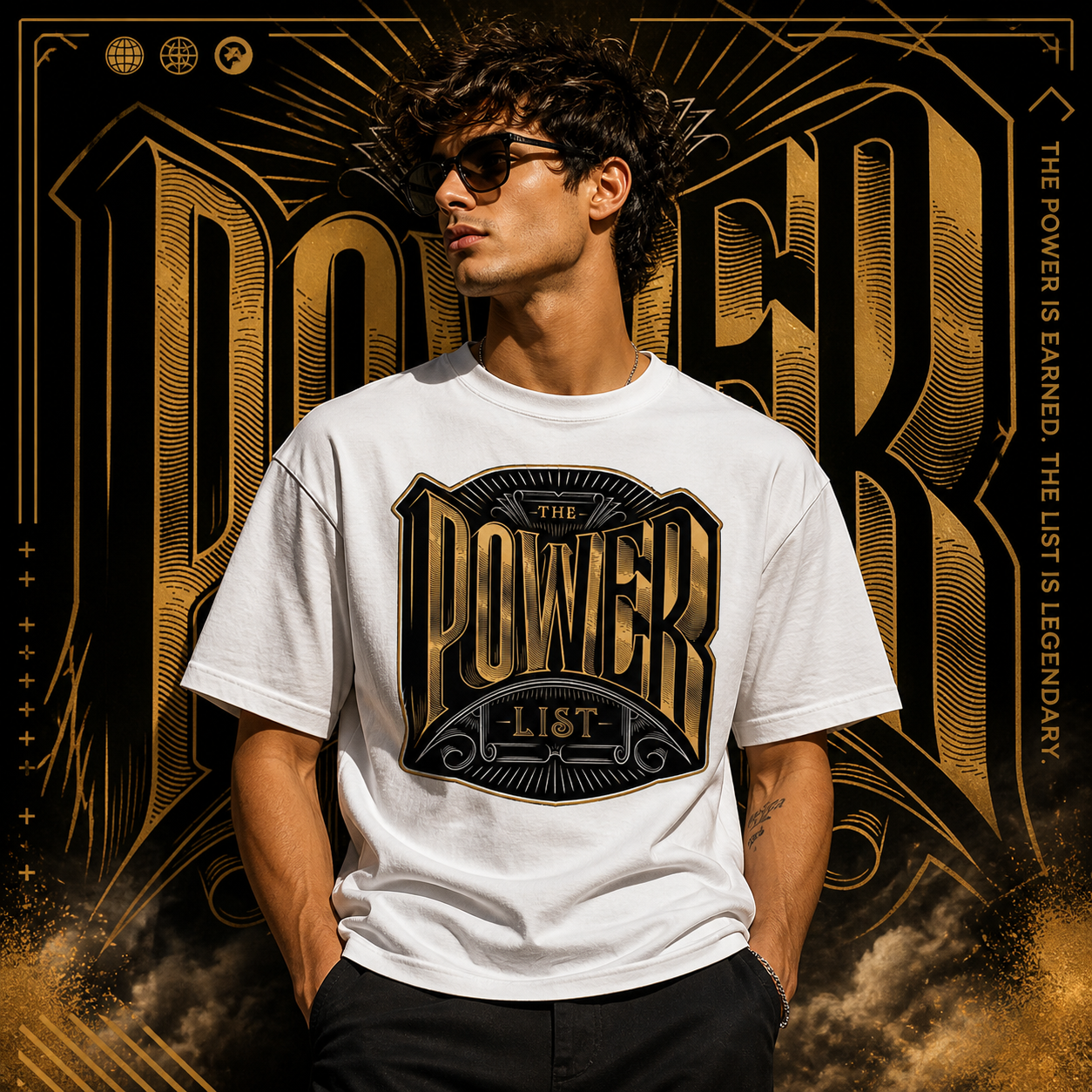 The Power List - Striking Typography | Cotton Bio Wash - Graphic Printed T-shirt