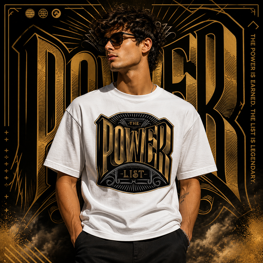 The Power List - Striking Typography | Cotton Bio Wash - Graphic Printed T-shirt