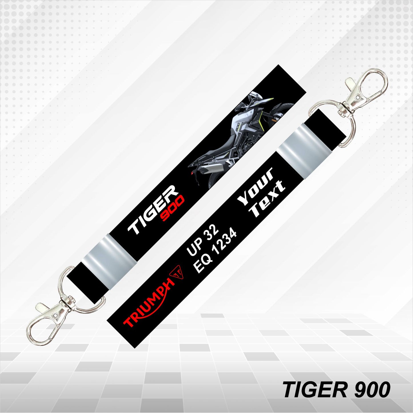 TIGER 900 - Personalized Triumph Keychain - Wood, Acrylic, Metal Printed, Lanyard
