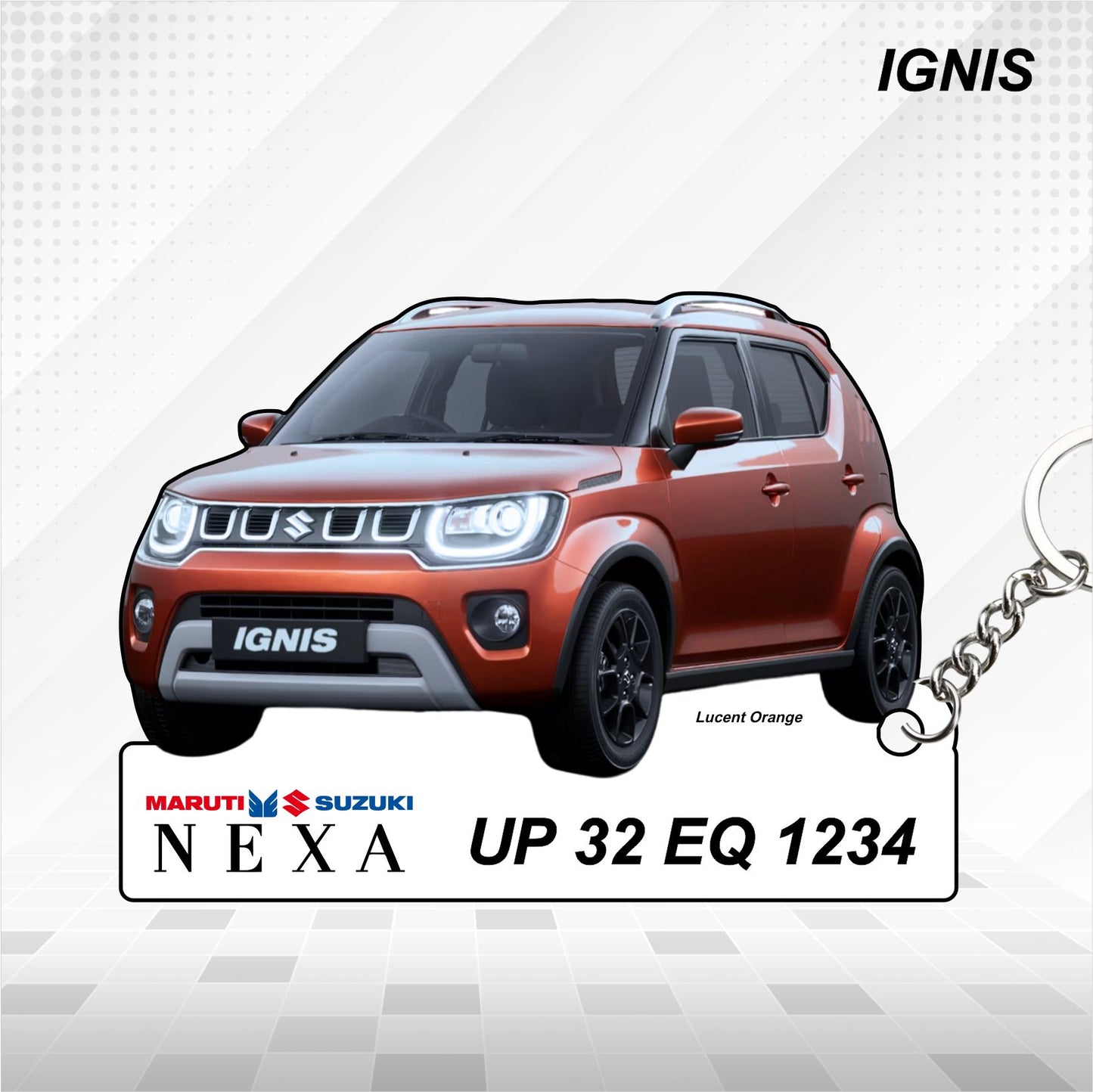 IGNIS - Personalized Maruti Suzuki Nexa Keychain - Wood, Acrylic, Metal Printed