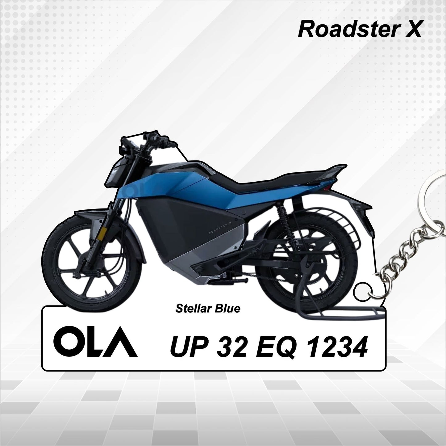 OLA Roadster X - Personalized Keychain - Wood, Acrylic, Metal Printed