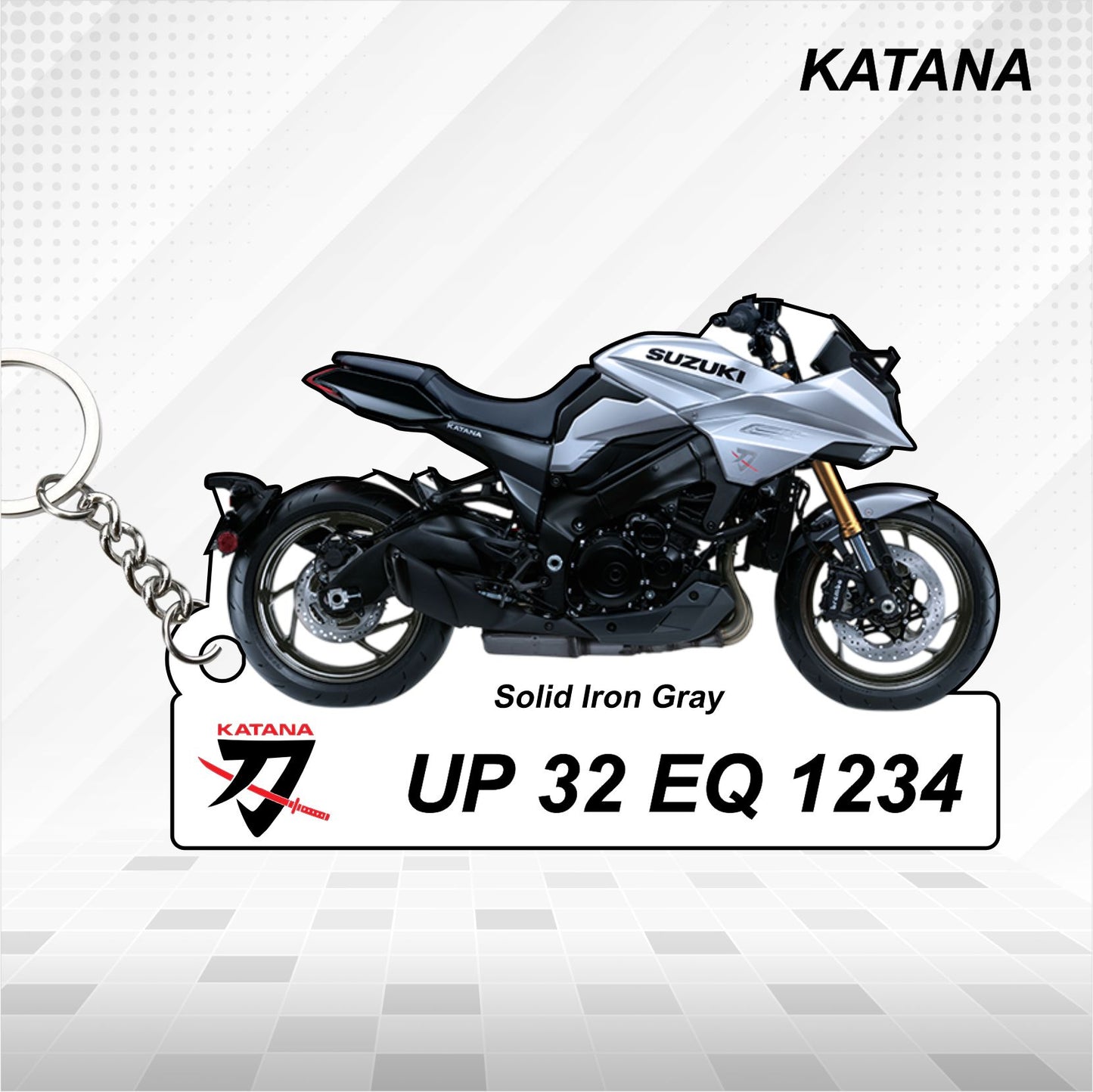 KATANA - Personalized Suzuki Keychain - Wood, Acrylic, Metal Printed