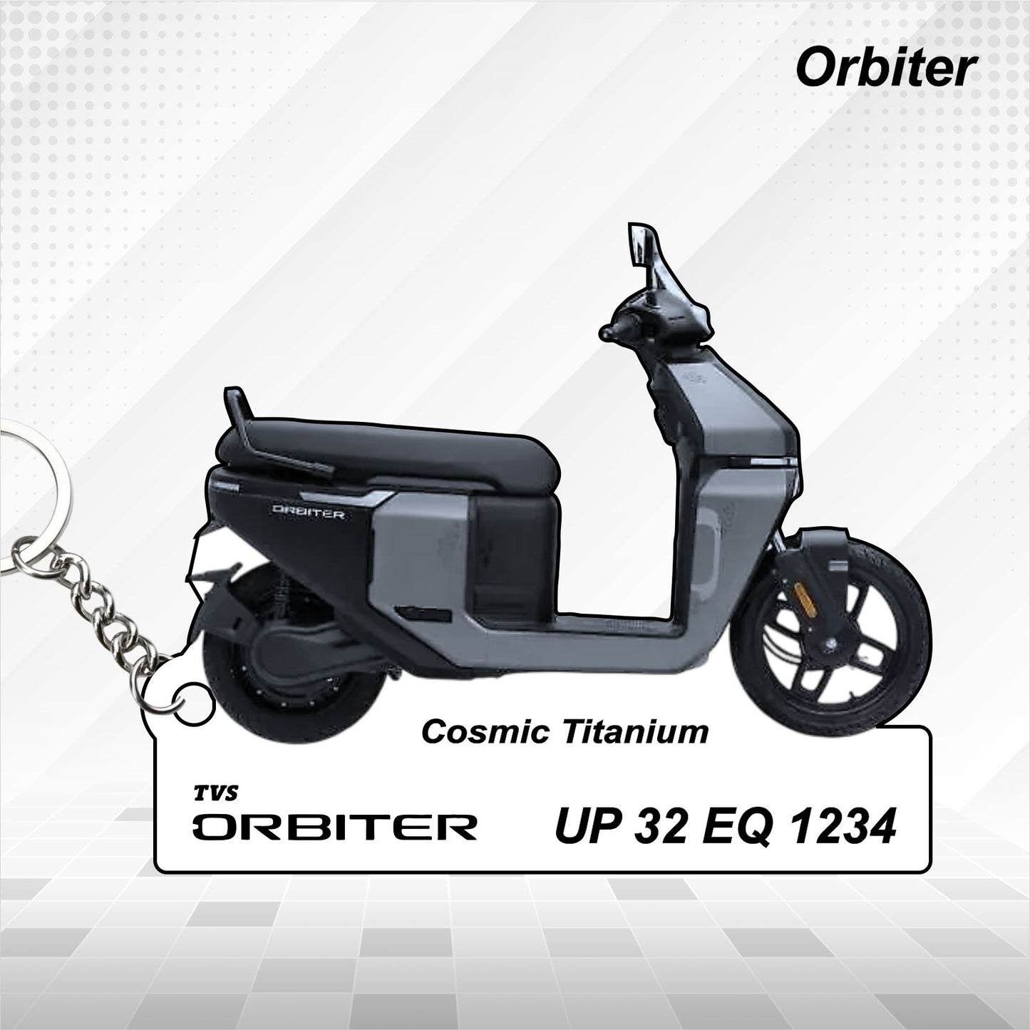 Orbiter (EV) - Personalized TVS Keychain - Wood, Acrylic, Metal Printed