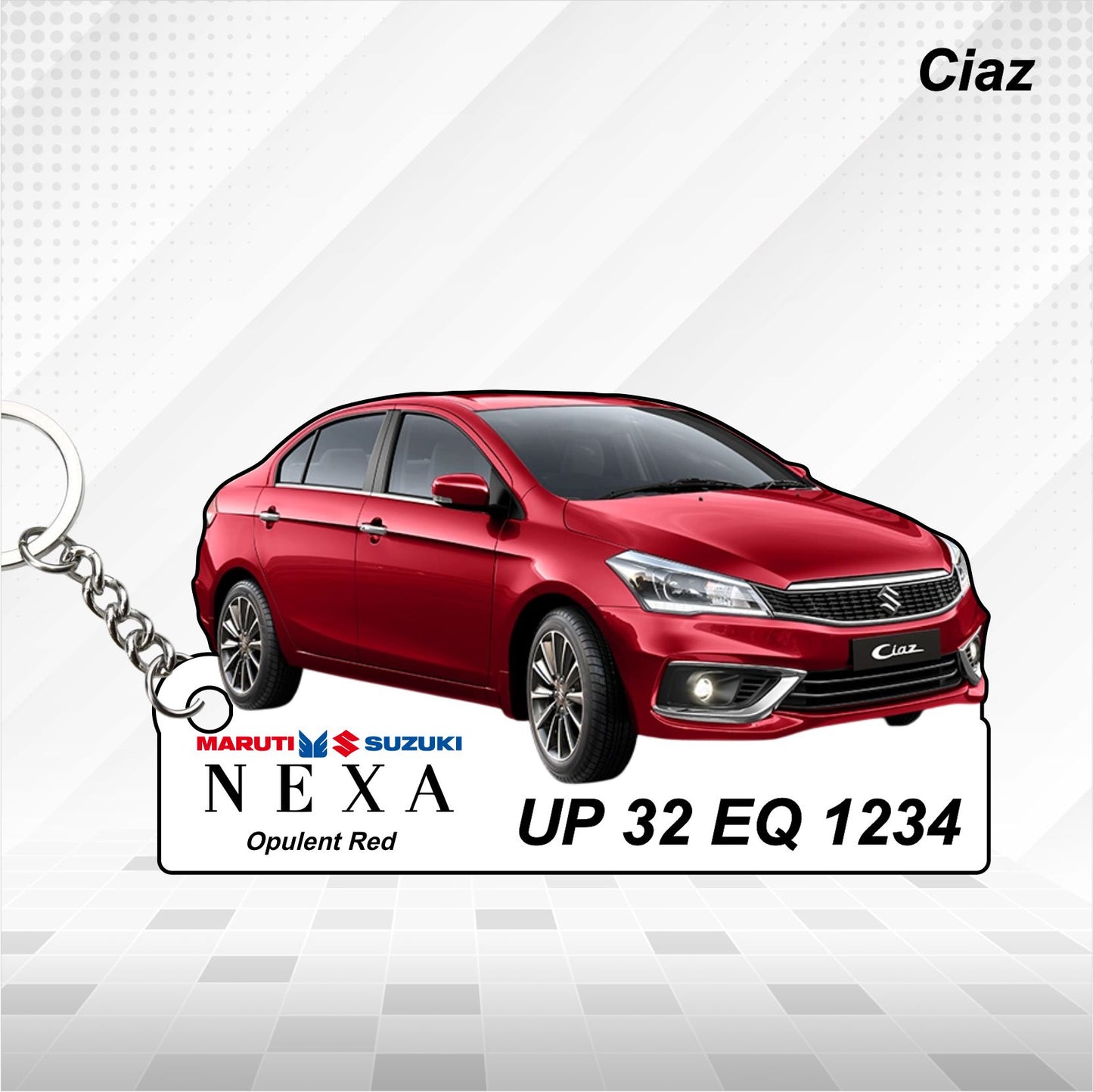 Ciaz - Personalized Maruti Suzuki Nexa Keychain - Wood, Acrylic, Metal Printed