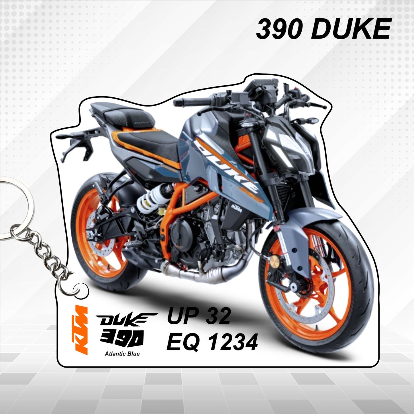 KTM 390 DUKE - Personalized KTM Keychain - Wood, Acrylic, Metal Printed