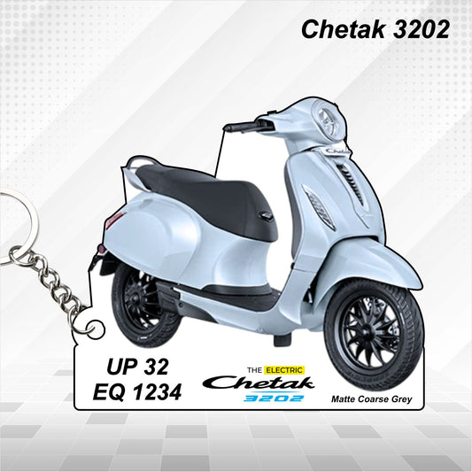 CHETAK 3202 - Personalized Bajaj Scooter Keychain - Wood, Acrylic, Metal Printed