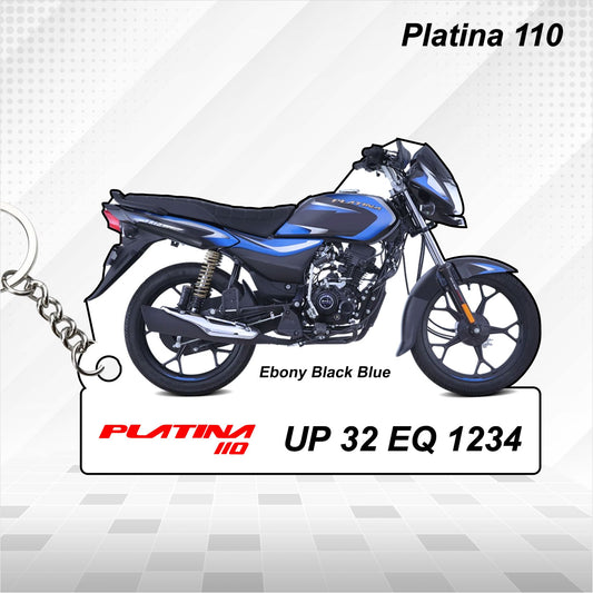Platina 110 - Personalized Bajaj Keychain - Wood, Acrylic, Metal Printed