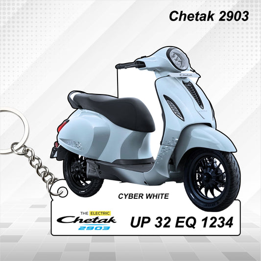CHETAK 2903 - Personalized Bajaj Scooter Keychain - Wood, Acrylic, Metal Printed