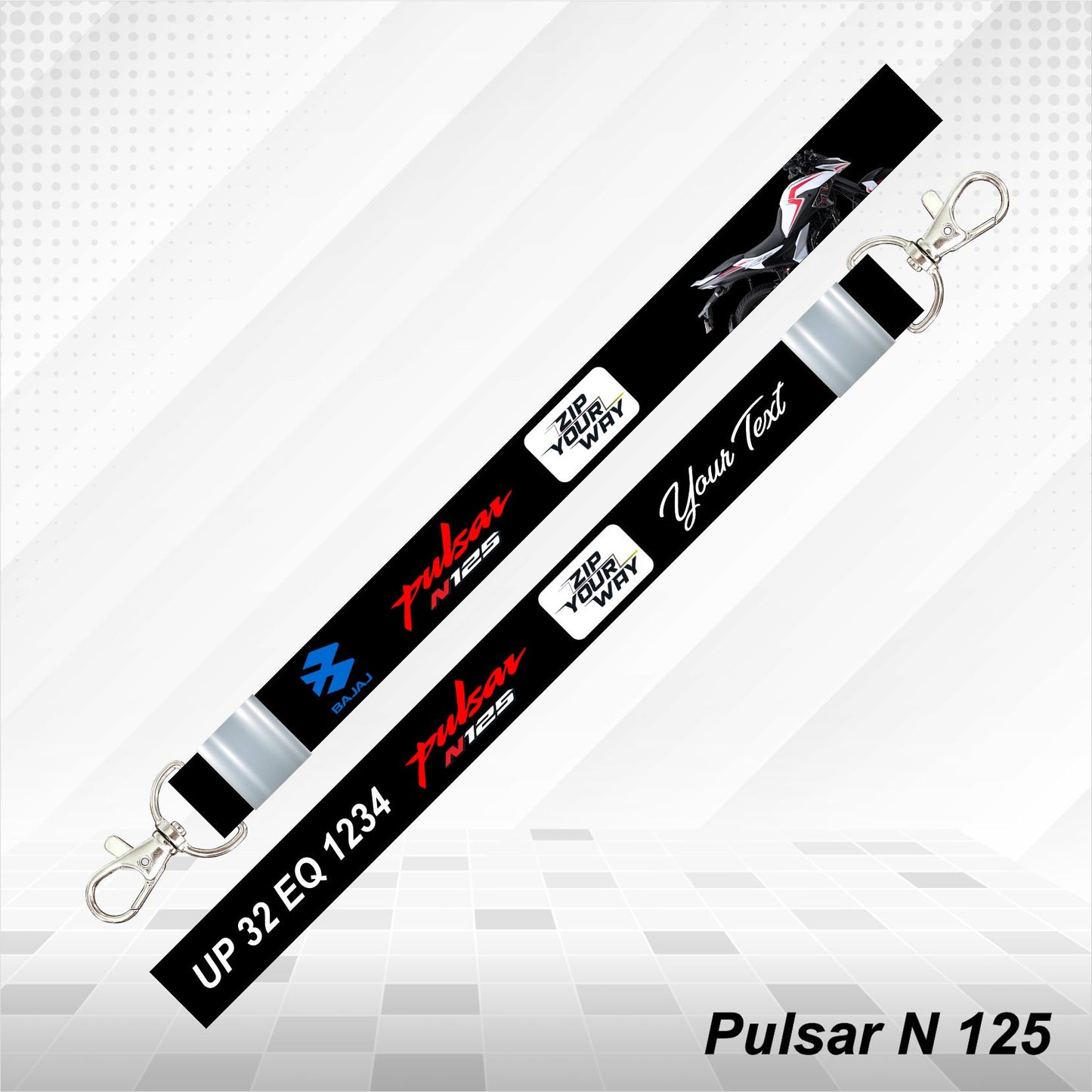 Pulsar N 125 - Personalized Printed Lanyard keychain Holder Multicolored (20mm)
