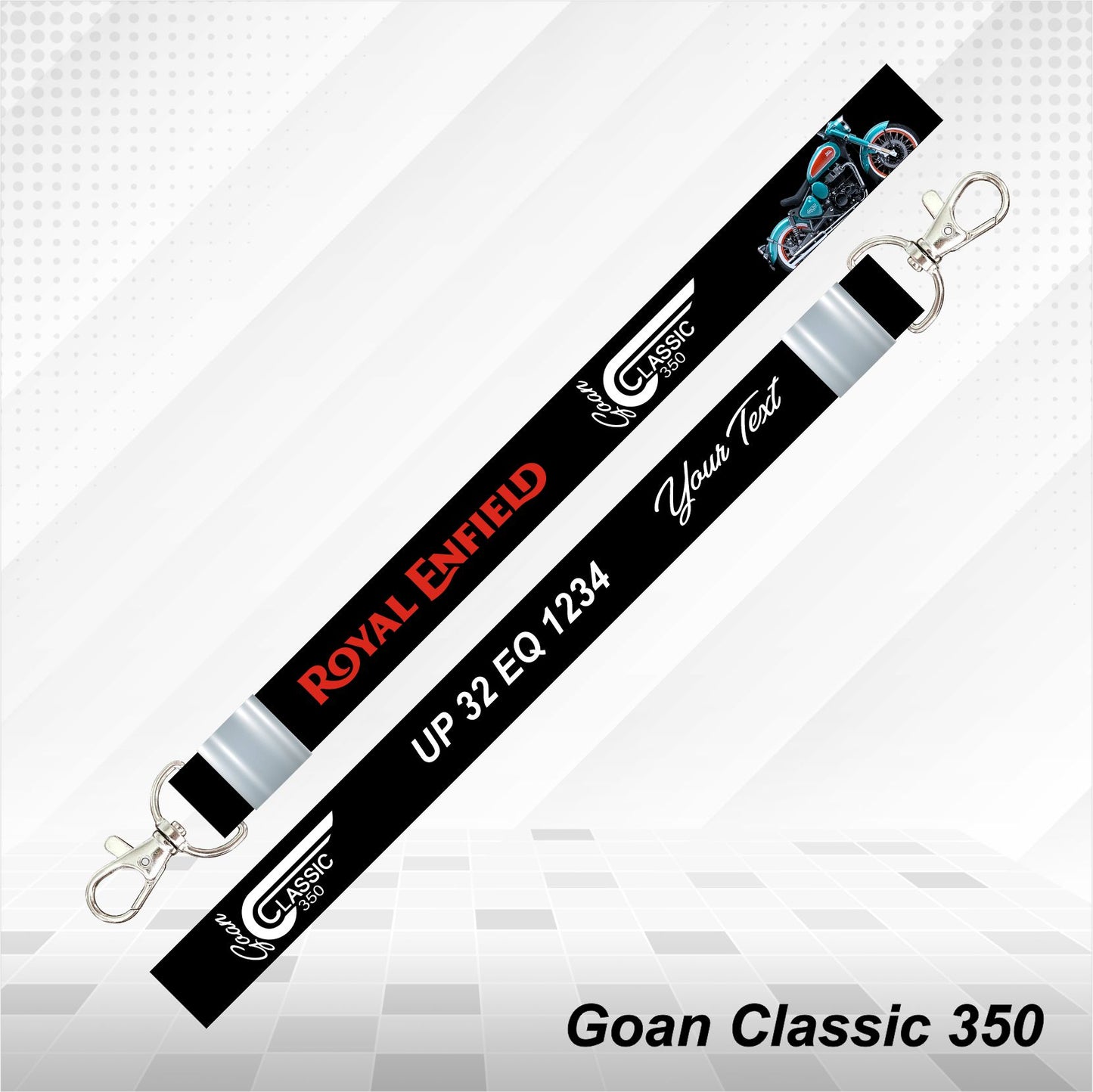 Goan Classic 350 - Personalized Printed Lanyard keychain Holder Multicolored (20mm)