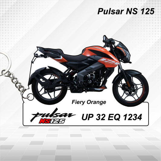 Pulsar NS 125 - Personalized Bajaj Keychain - Wood, Acrylic, Metal Printed