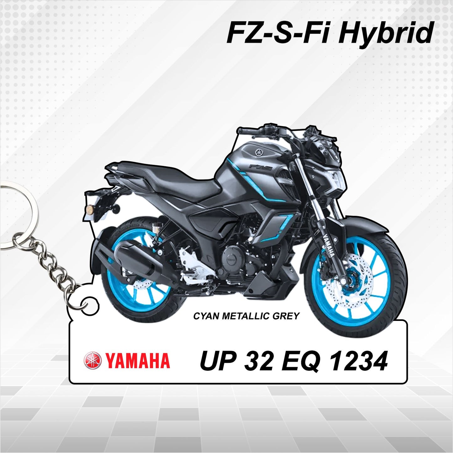 FZ-S Fi Hybrid - Personalized Yamaha Keychain - Wood, Acrylic, Metal Printed