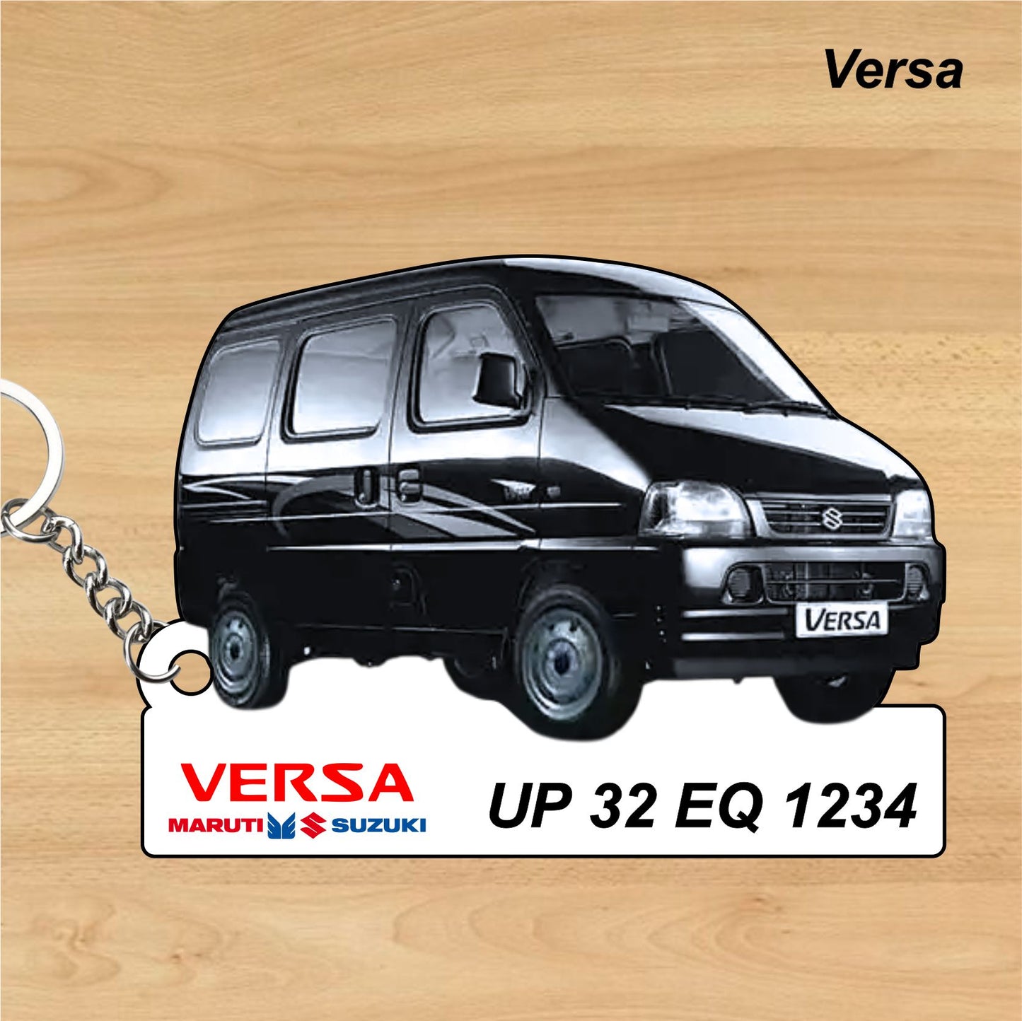 Versa - Personalized Maruti Suzuki Keychain - Wood, Acrylic, Metal Printed