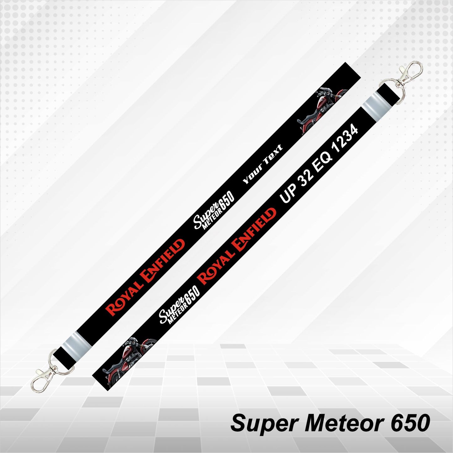 Super Meteor 650 - Personalized Printed Lanyard keychain Holder Multicolored (20mm)