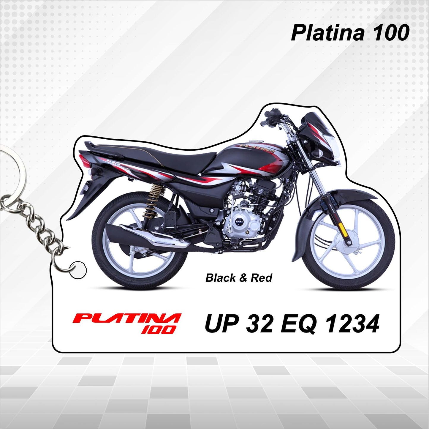 Platina 100 - Personalized Bajaj Keychain - Wood, Acrylic, Metal Printed