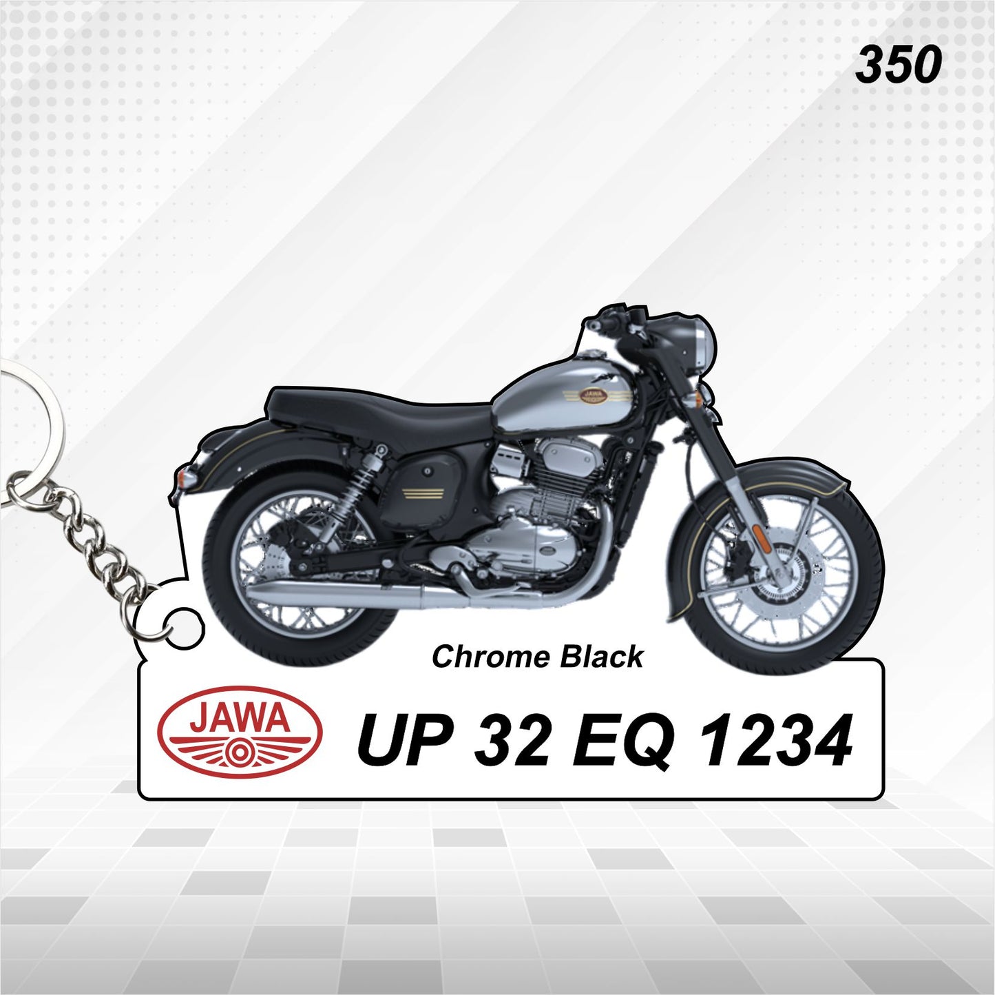 Jawa 350 - Personalized Jawa Keychain - Wood, Acrylic, Metal Printed