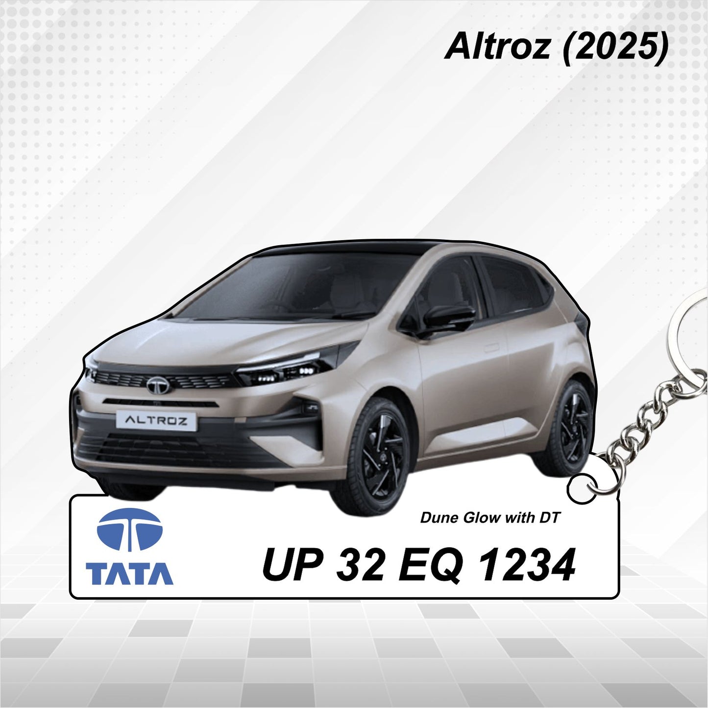 Altroz (2025) - Personalized Tata Keychain - Wood, Acrylic, Metal Printed