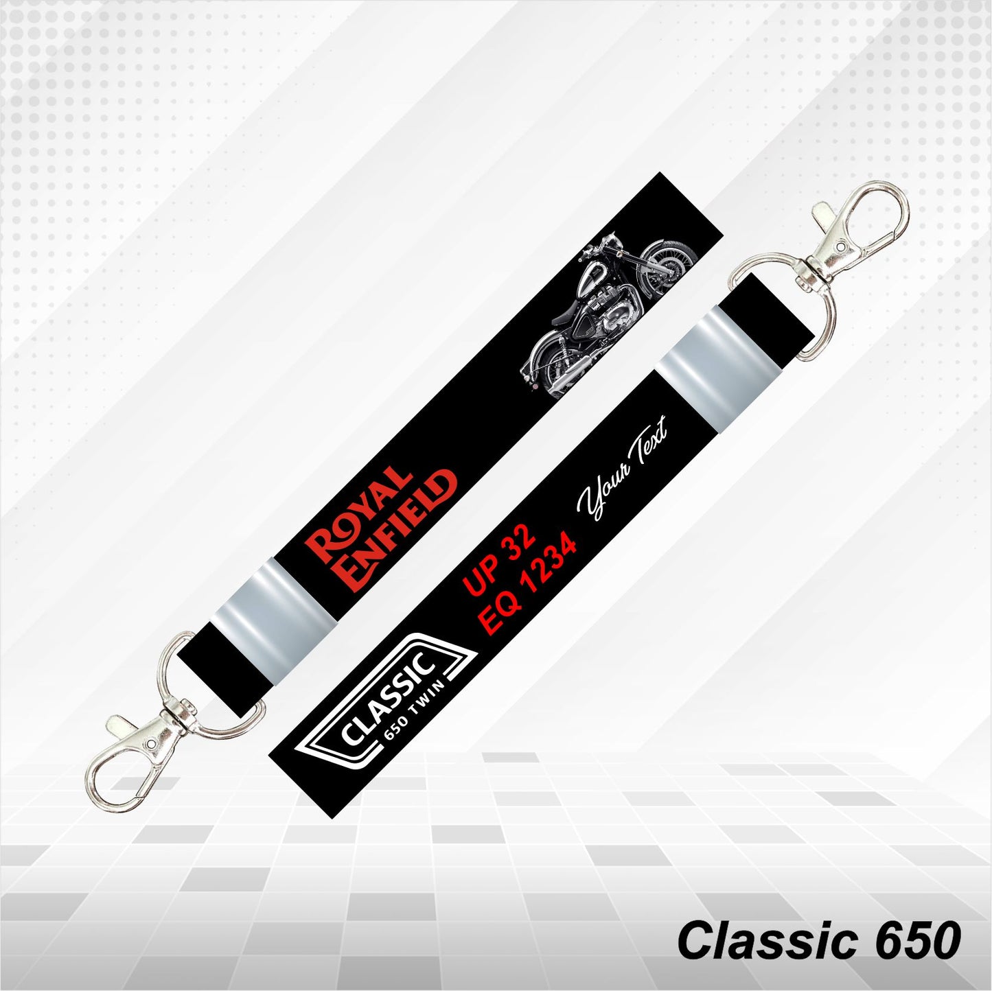 Classic 650 - Personalized Royal Enfield Keychain - Wood, Acrylic, Metal Printed