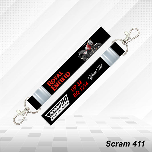 Scram 411 - Personalized Royal Enfield Keychain - Wood, Acrylic, Metal Printed