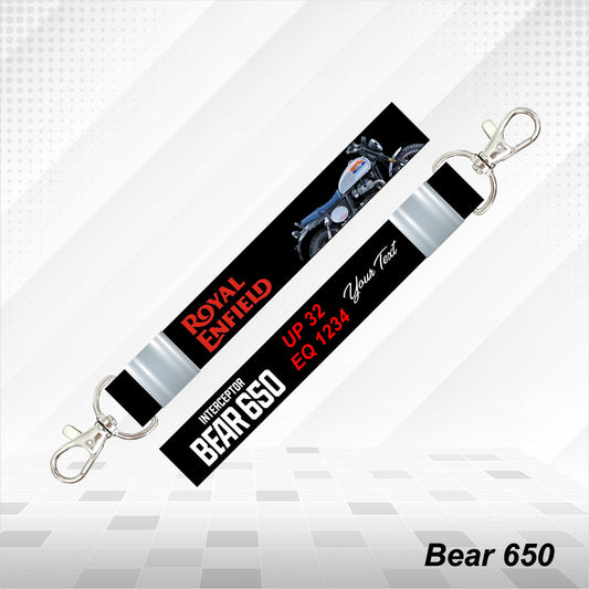 Bear 650 - Personalized Royal Enfield Keychain - Wood, Acrylic, Metal Printed