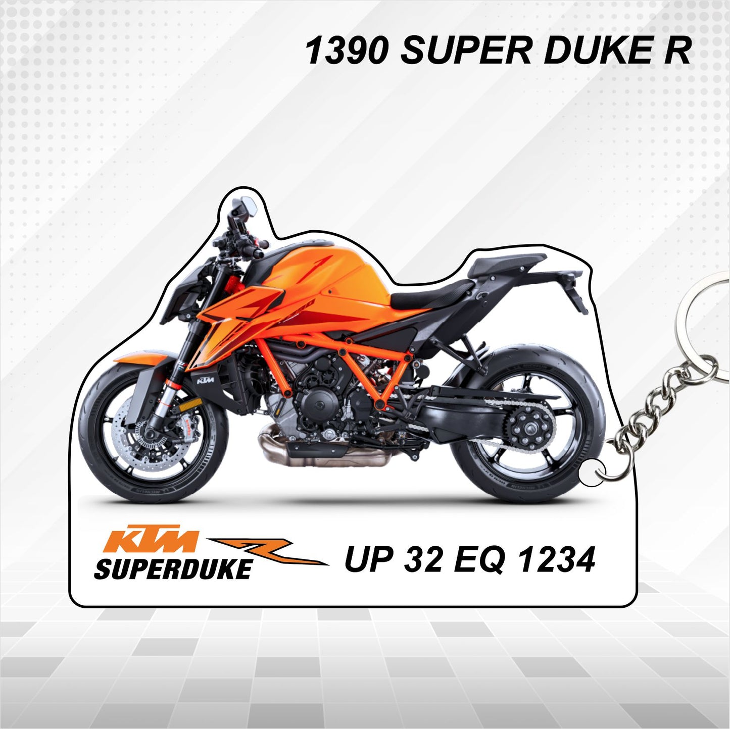 KTM 1390 SUPER DUKE R - Personalized KTM Keychain - Wood, Acrylic, Metal Printed