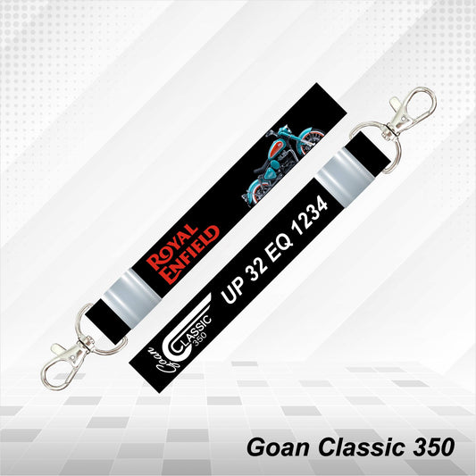 Goan Classic 350 - Personalized Royal Enfield Keychain - Wood, Acrylic, Metal Printed