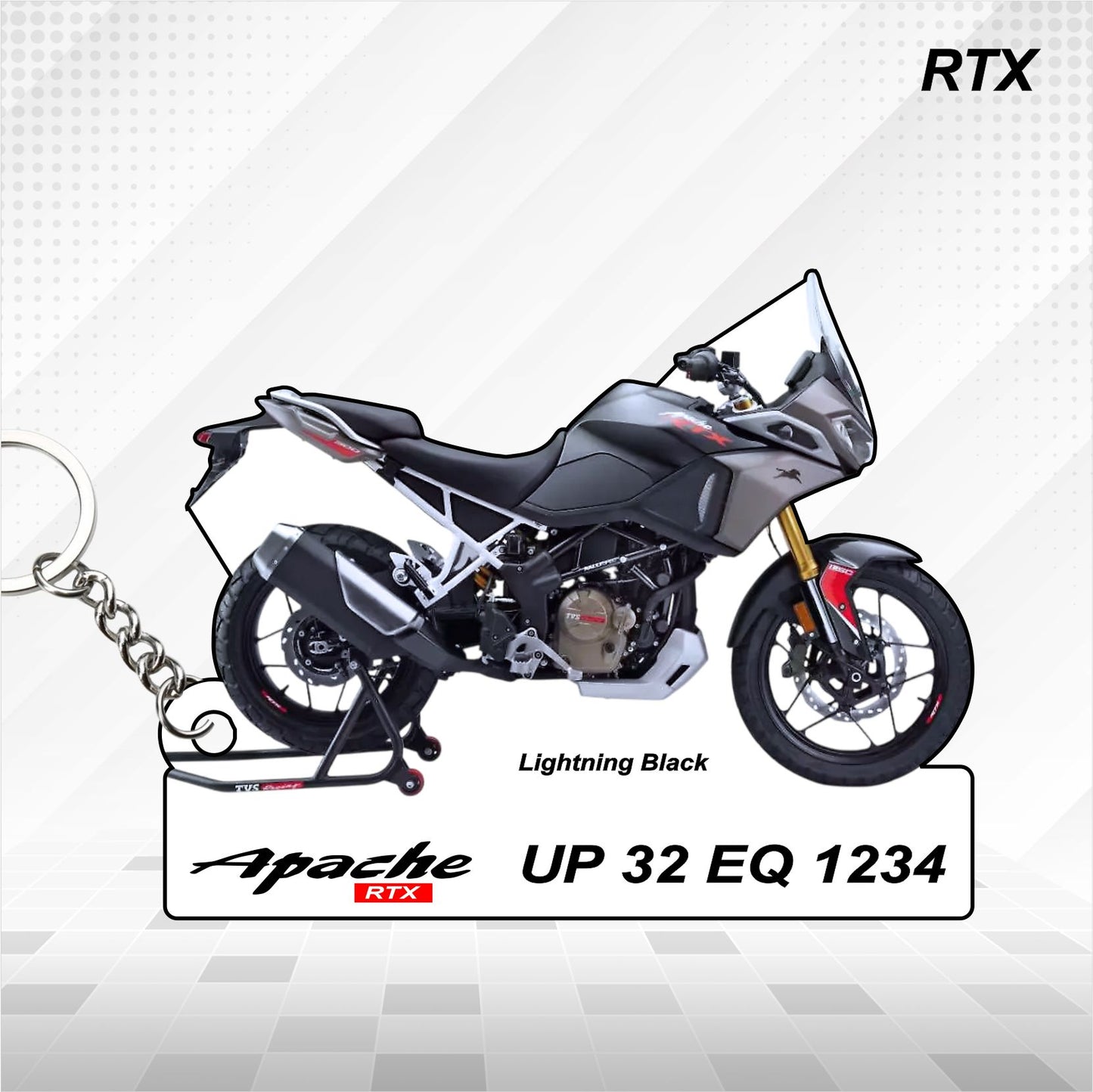 Apache RTX- Personalized TVS Keychain - Wood, Acrylic, Metal Printed