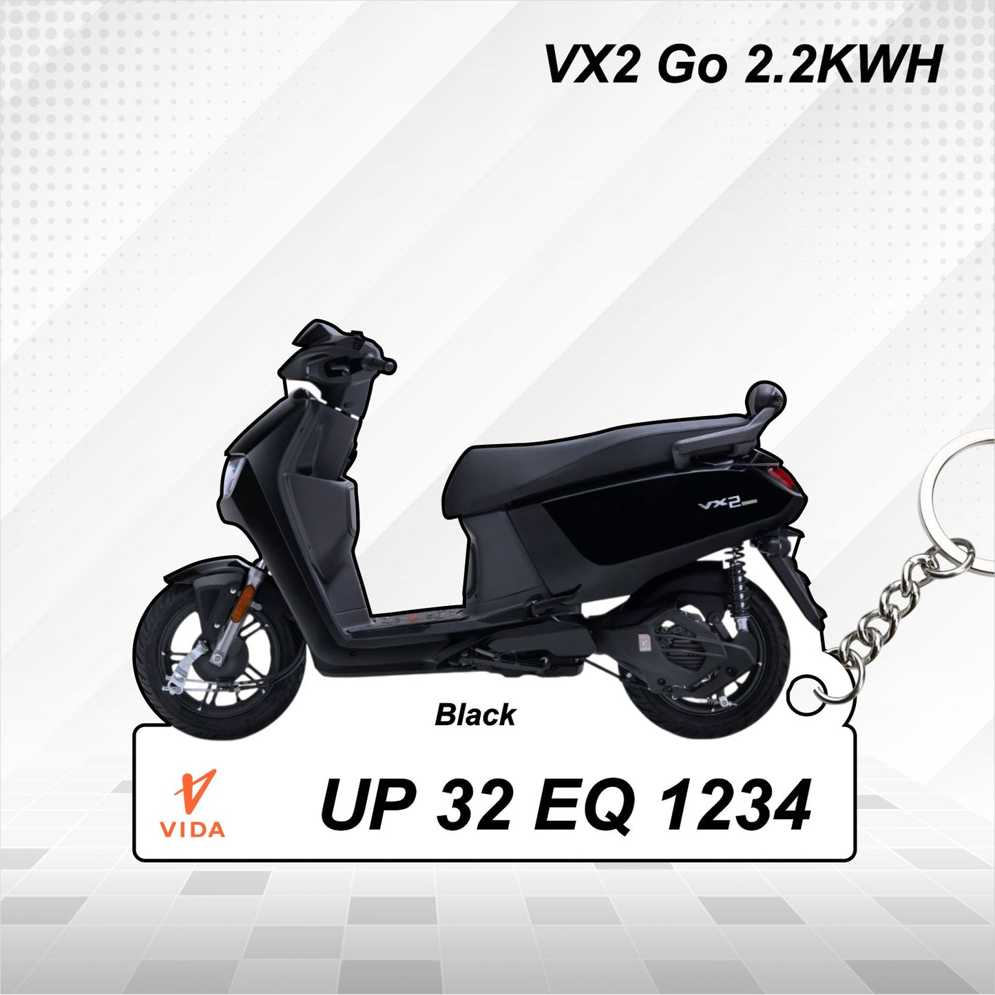 VIDA VX2 Go 2.2KWH - Personalized Hero Keychain - Wood, Acrylic, Metal Printed