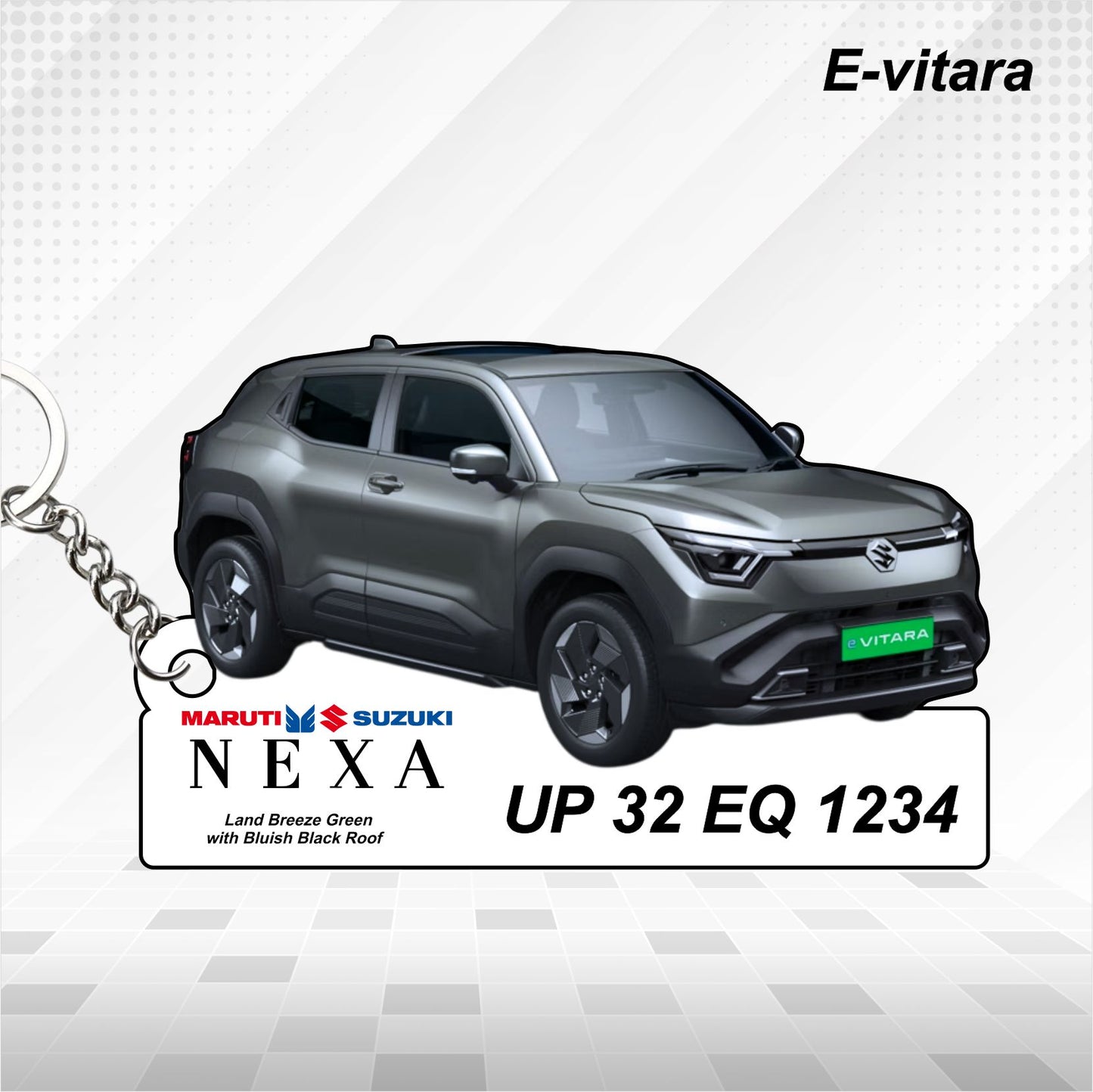 e-Vitara - Personalized Maruti Suzuki Nexa Keychain - Wood, Acrylic, Metal Printed