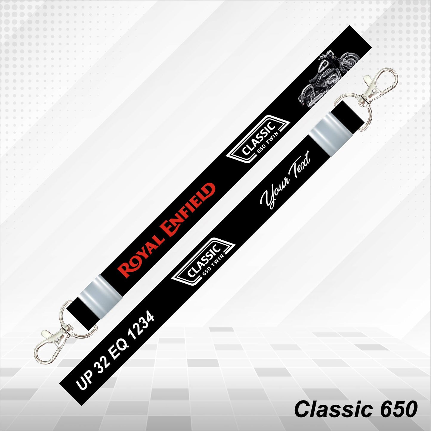 Classic 650 - Personalized Printed Lanyard keychain Holder Multicolored (20mm)