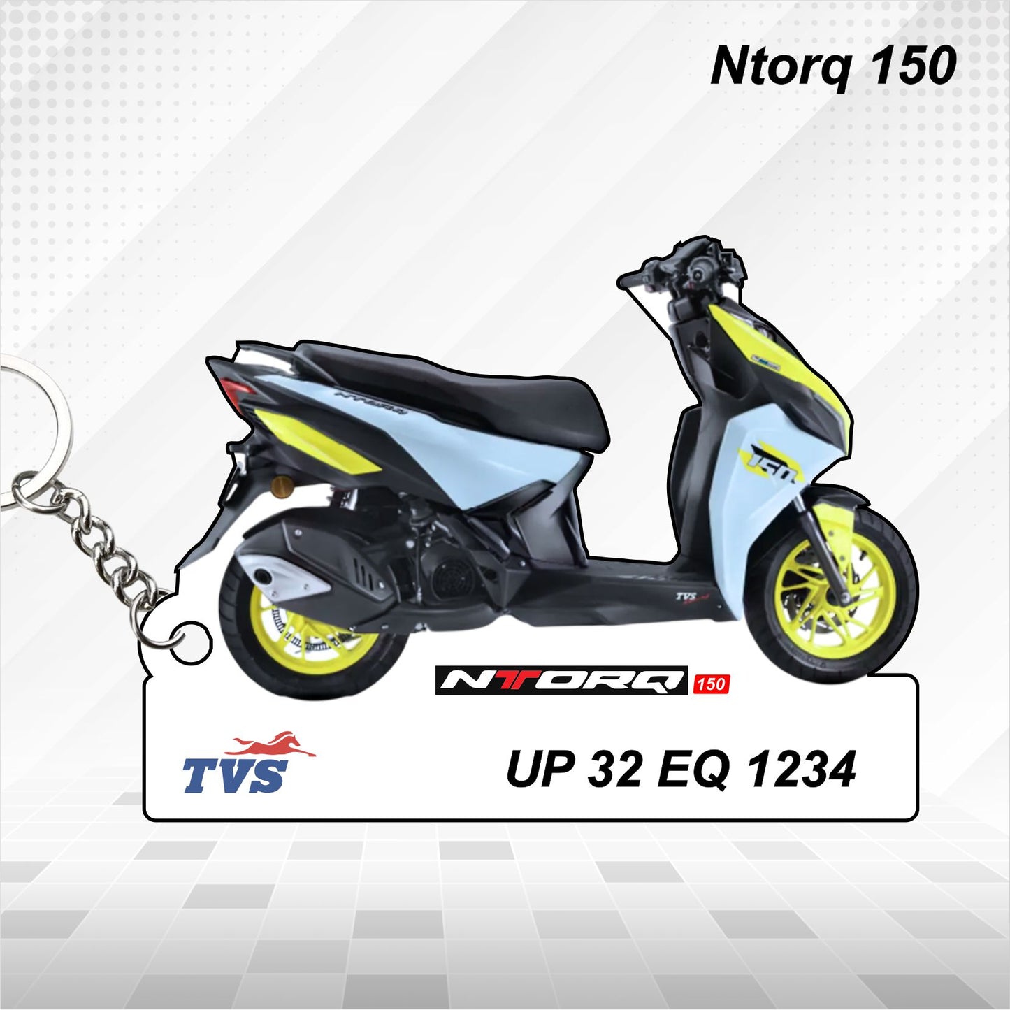 Ntorq 150 - Personalized TVS Keychain - Wood, Acrylic, Metal Printed