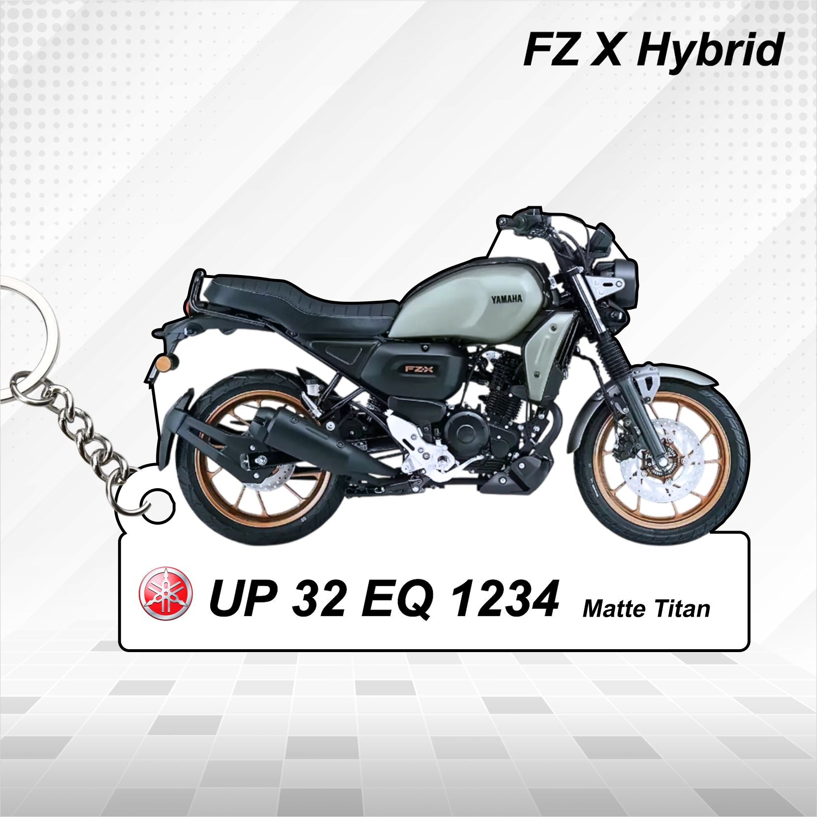 FZ X Hybrid - Personalized Yamaha Keychain - Wood, Acrylic, Metal