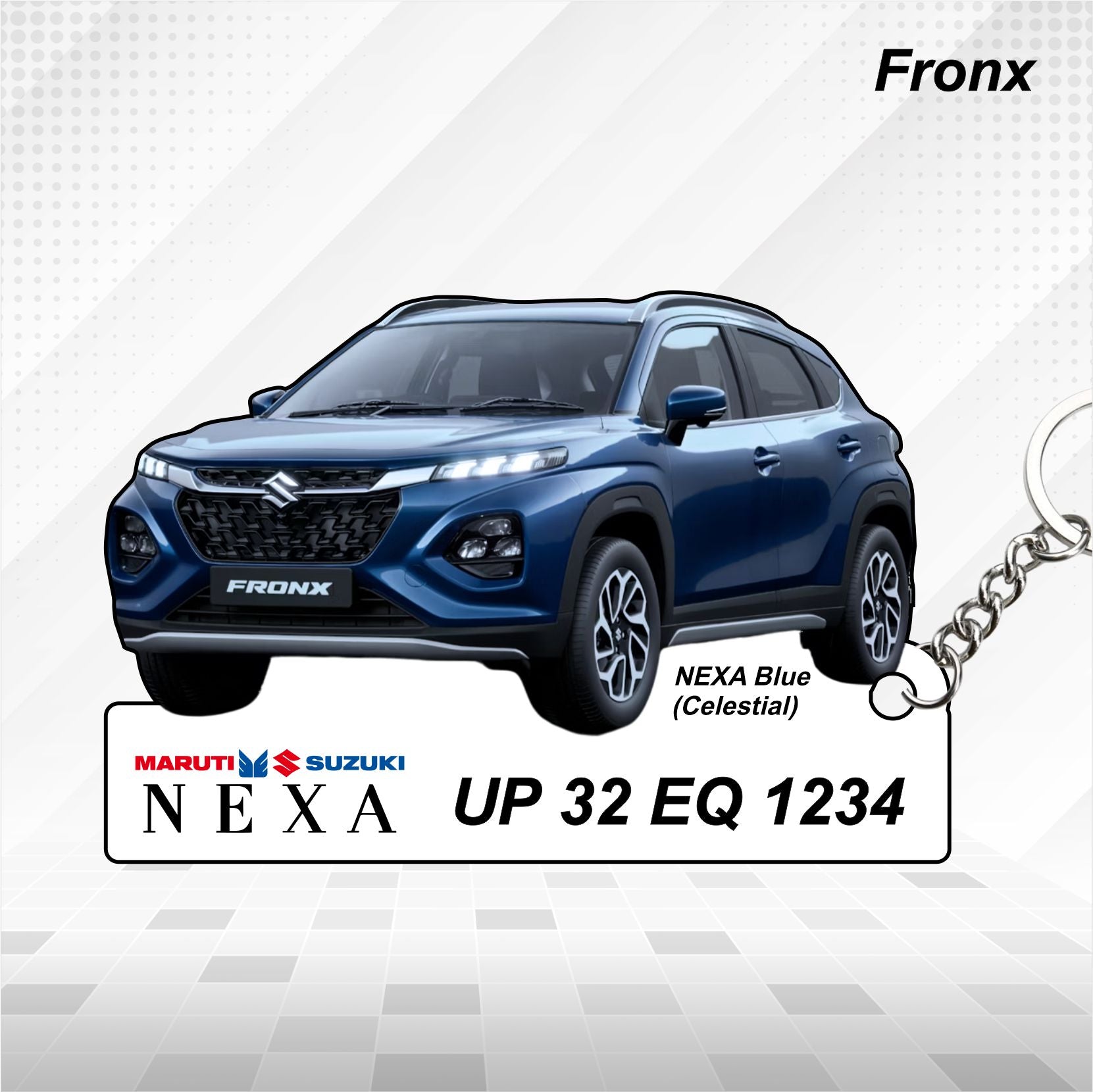 Fronx - Personalized Maruti Suzuki Nexa Keychain - Wood, Acrylic