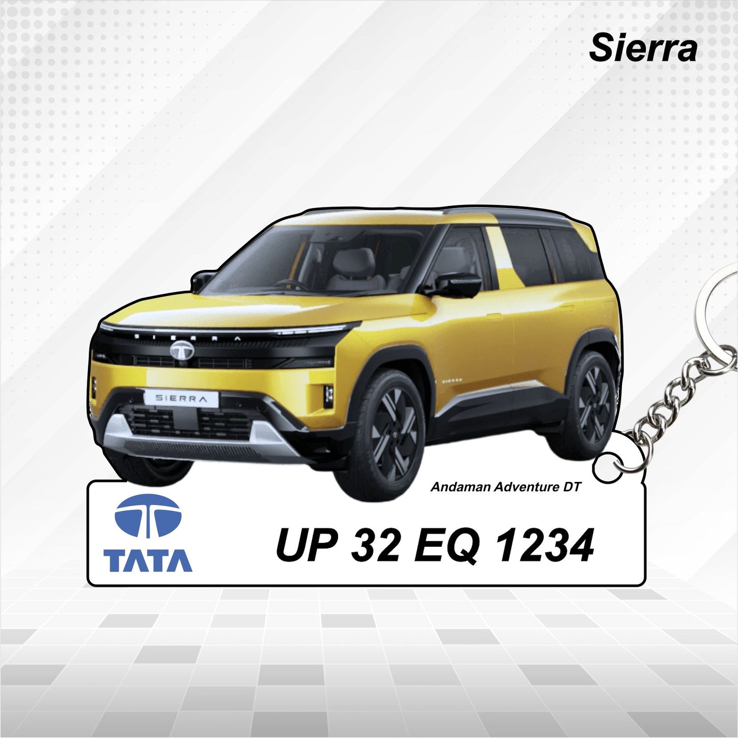 Sierra - Personalized Tata Keychain - Wood, Acrylic, Metal Printed