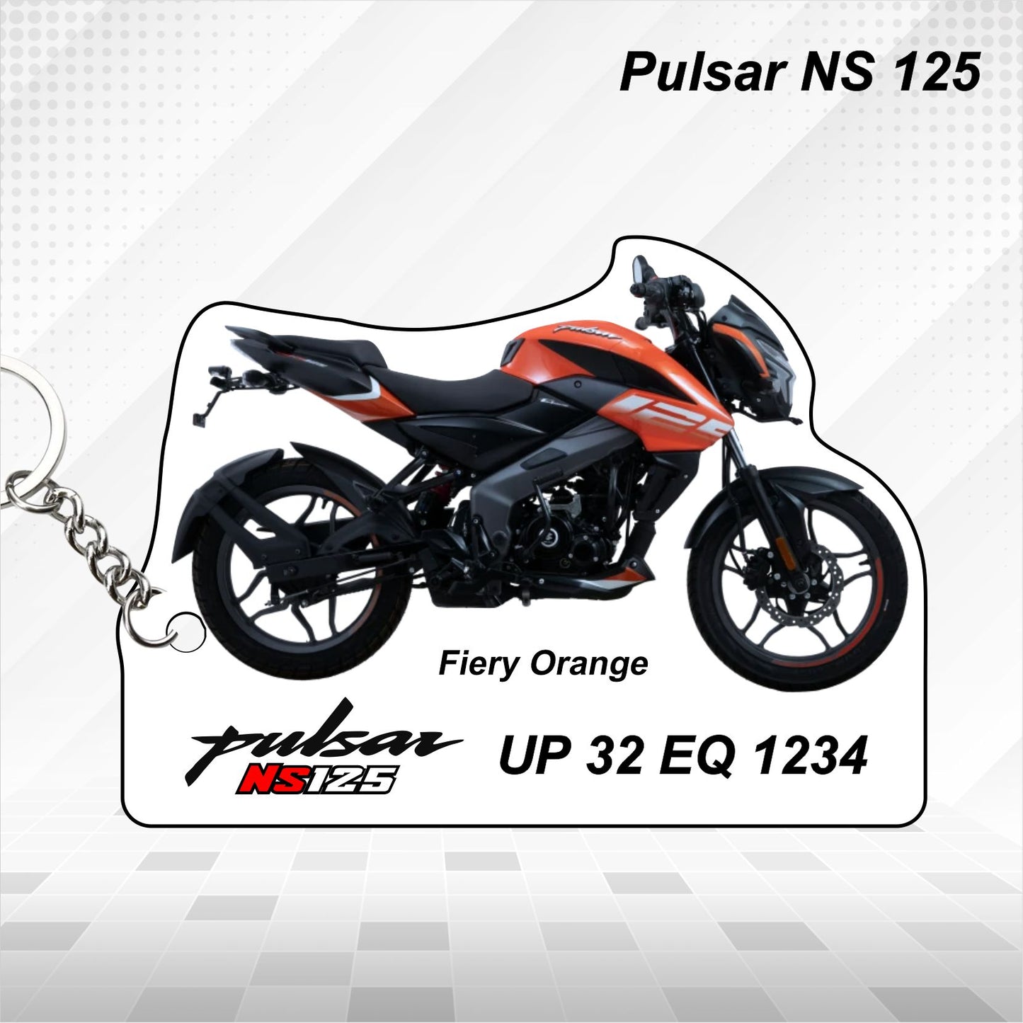 Pulsar NS 125 - Personalized Bajaj Keychain - Wood, Acrylic, Metal Printed
