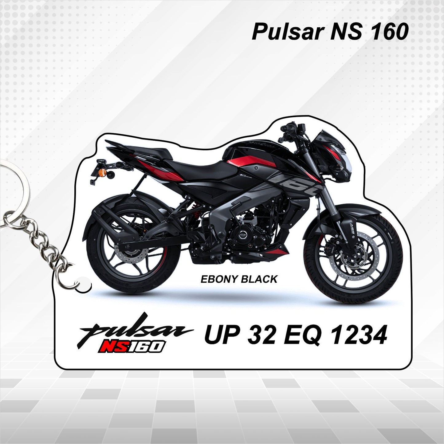 Pulsar NS 160 - Personalized Bajaj Keychain - Wood, Acrylic, Metal Printed