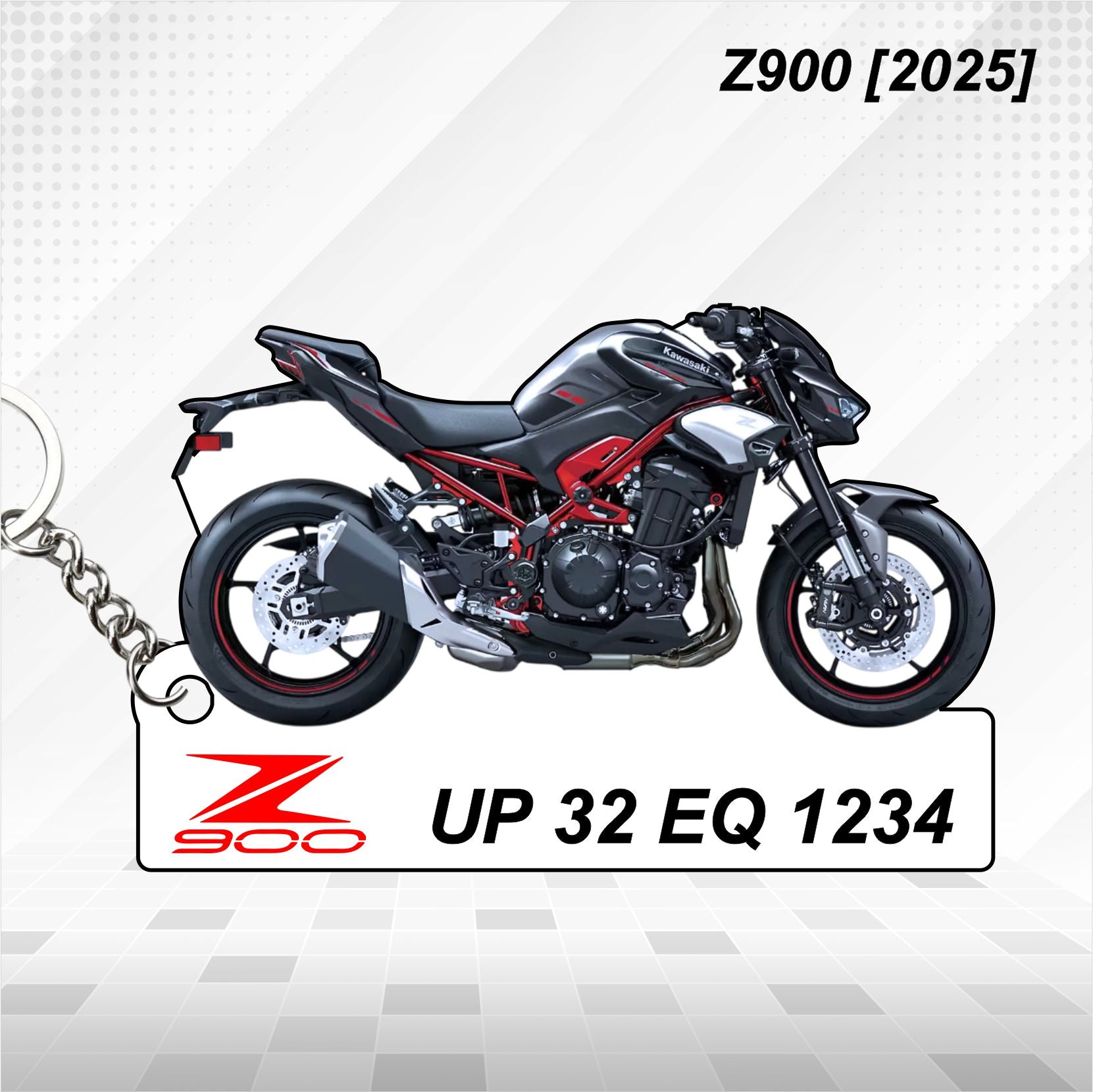 Kawasaki Z900 2025 Personalized Keychain - Wood, Acrylic & Metal