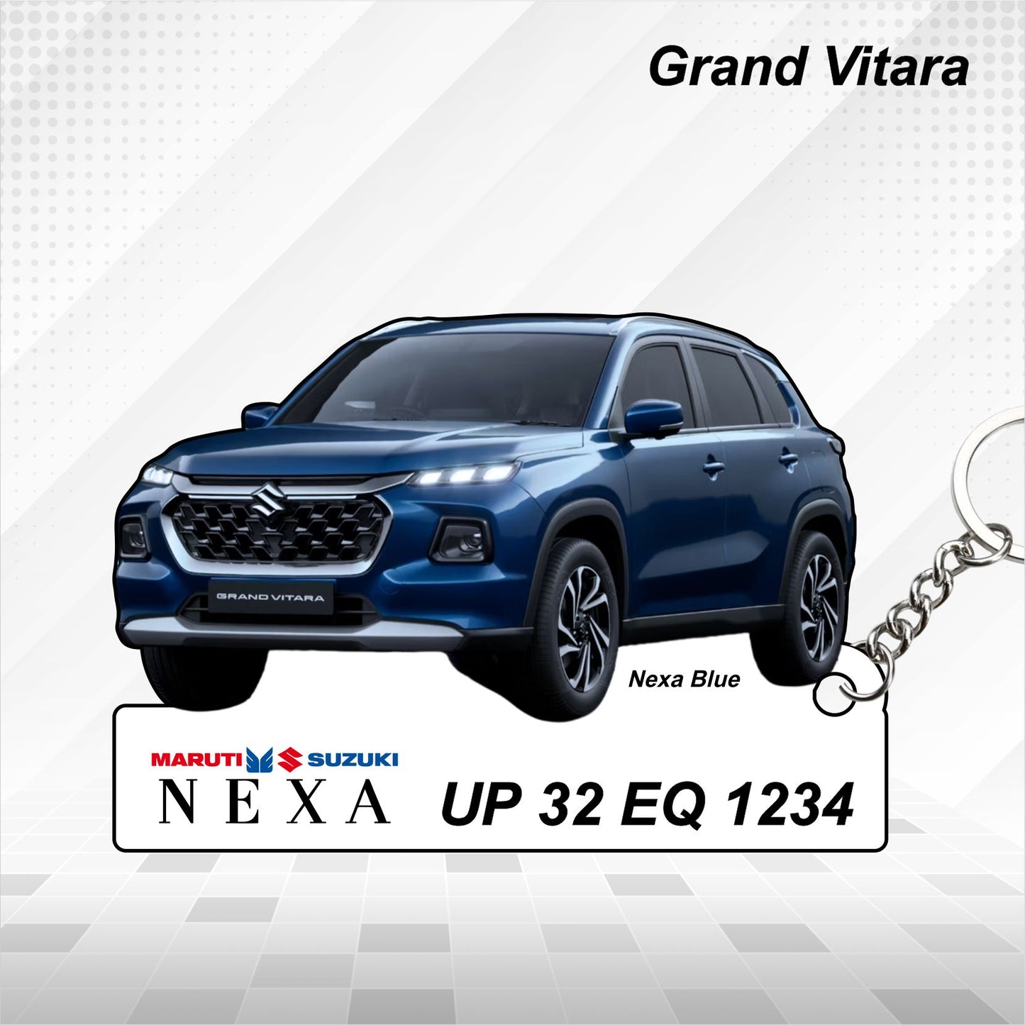 Grand Vitara - Personalized Maruti Suzuki Nexa Keychain - Wood, Acrylic, Metal Printed