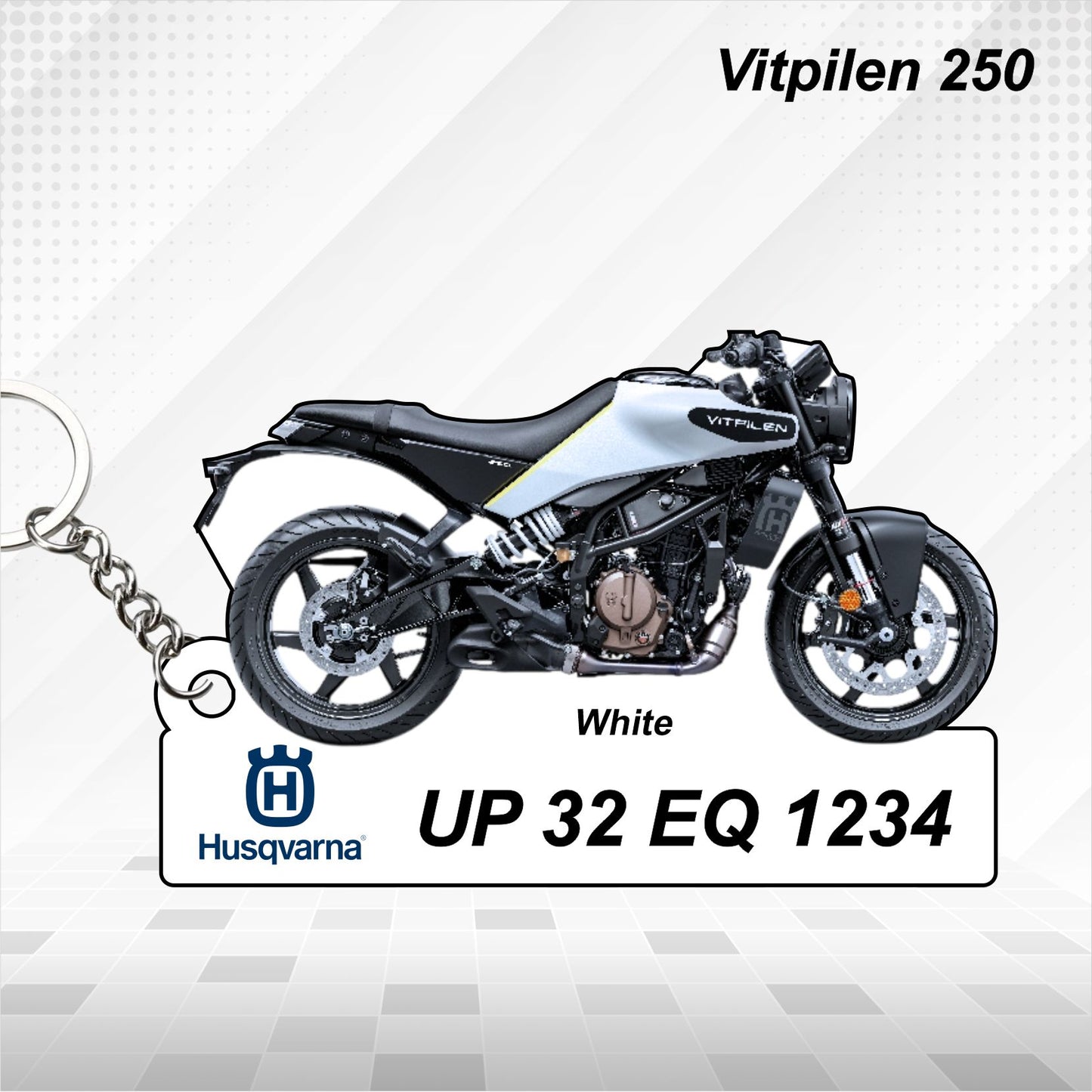 Vitpilen 250 - Personalized Husqvarna Keychain - Wood, Acrylic, Metal Printed